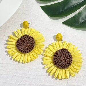 Sunflower Yellow Flower Earrings